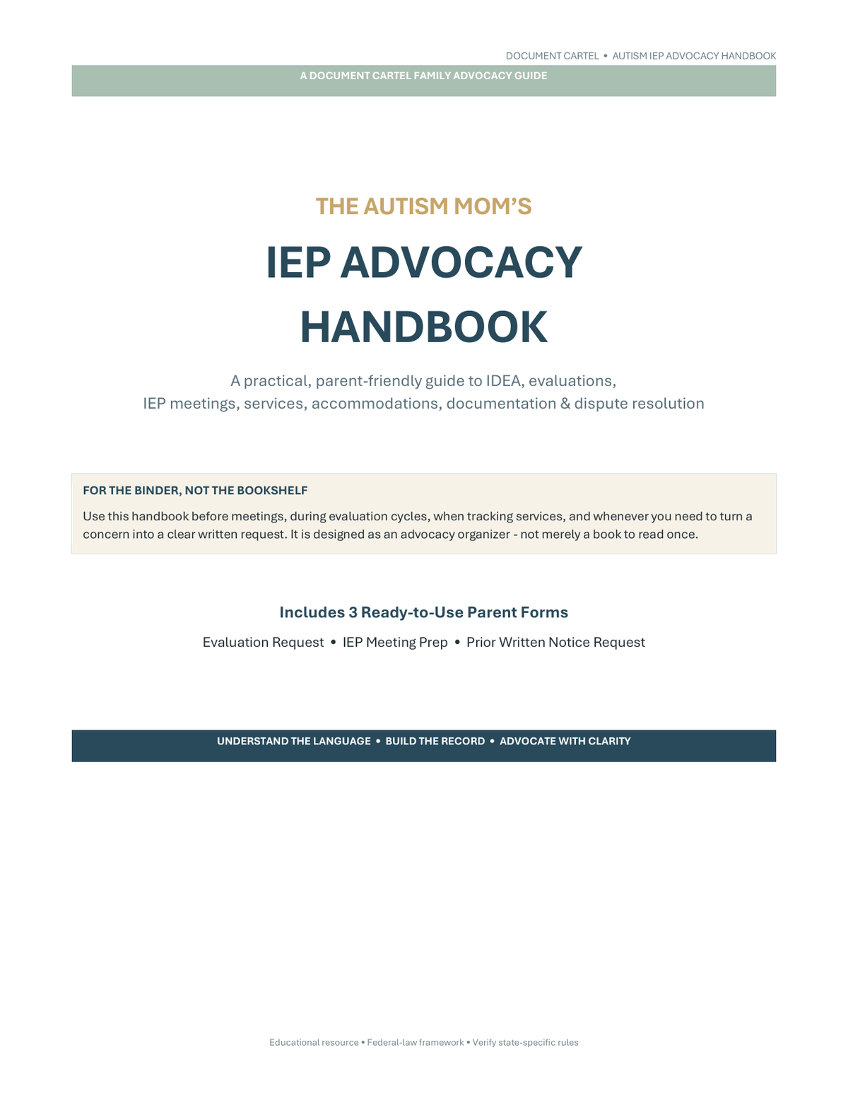 Autism IEP Advocacy Handbook cover