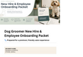 Dog Groomer New Hire and Employee Onboarding Packet