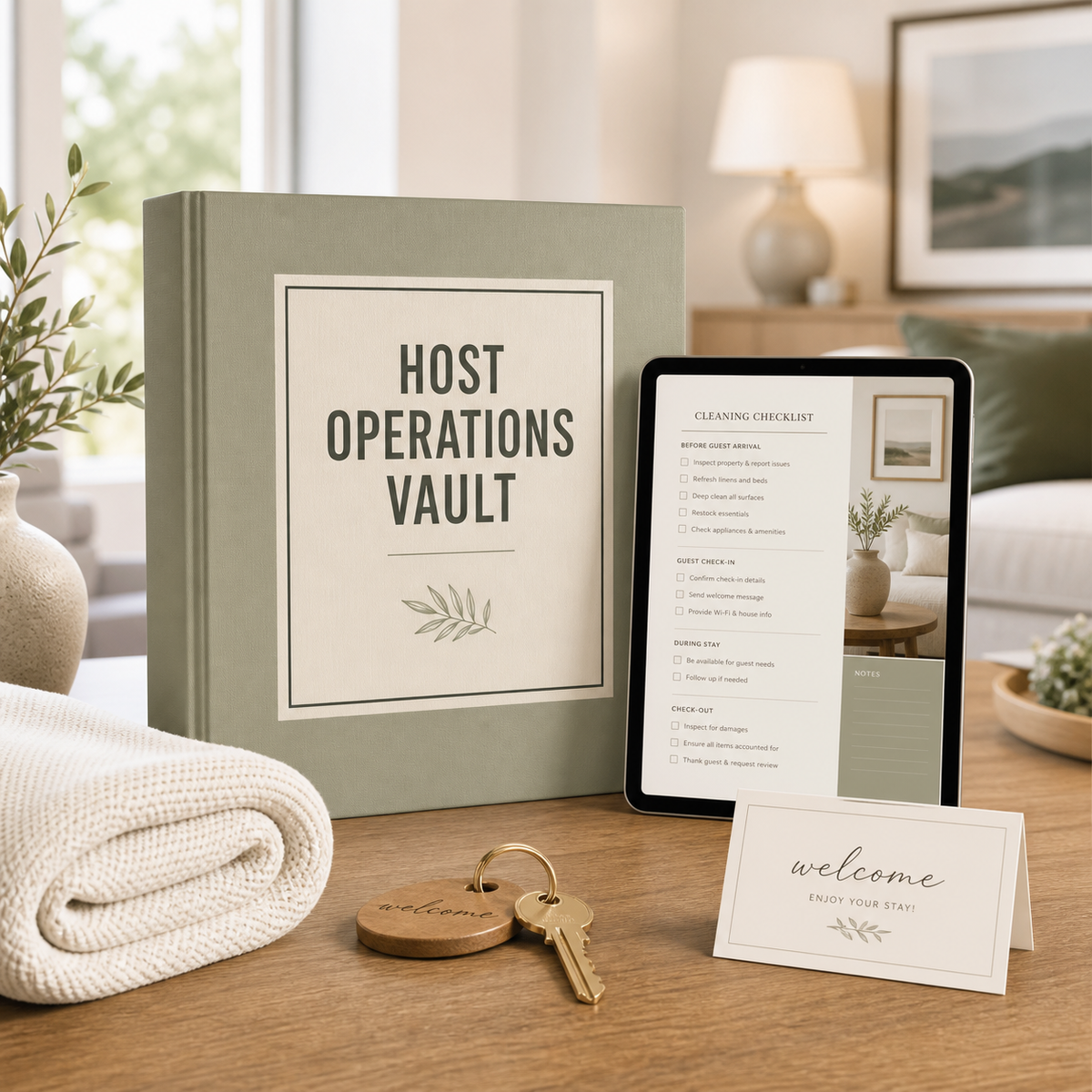 Host Operations Vault digital template for short-term rental management